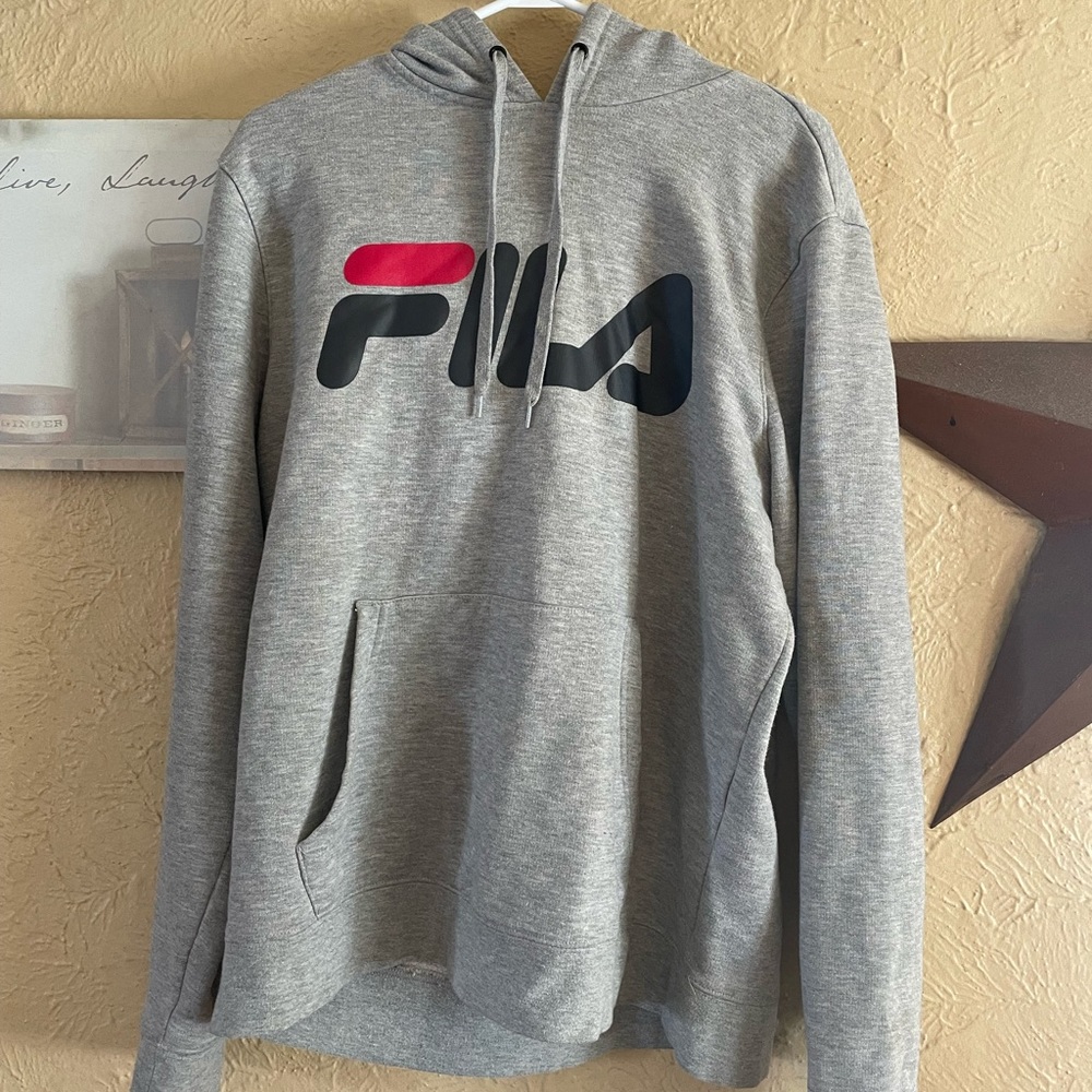 Authentic Mens Grey FILA Hoodie